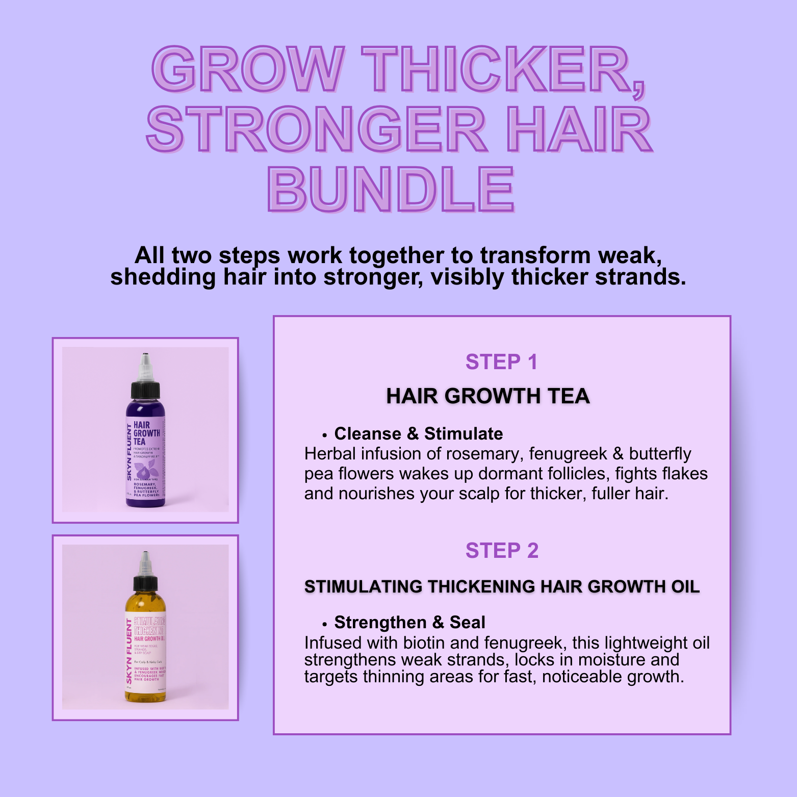 Grow Thicker, Stronger Hair Bundle | Fast Hair Growth